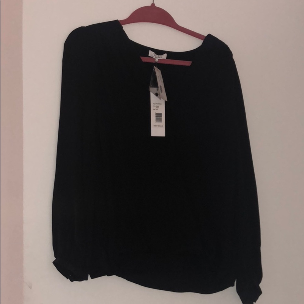 Parker silk black top NEW WITH TAGS